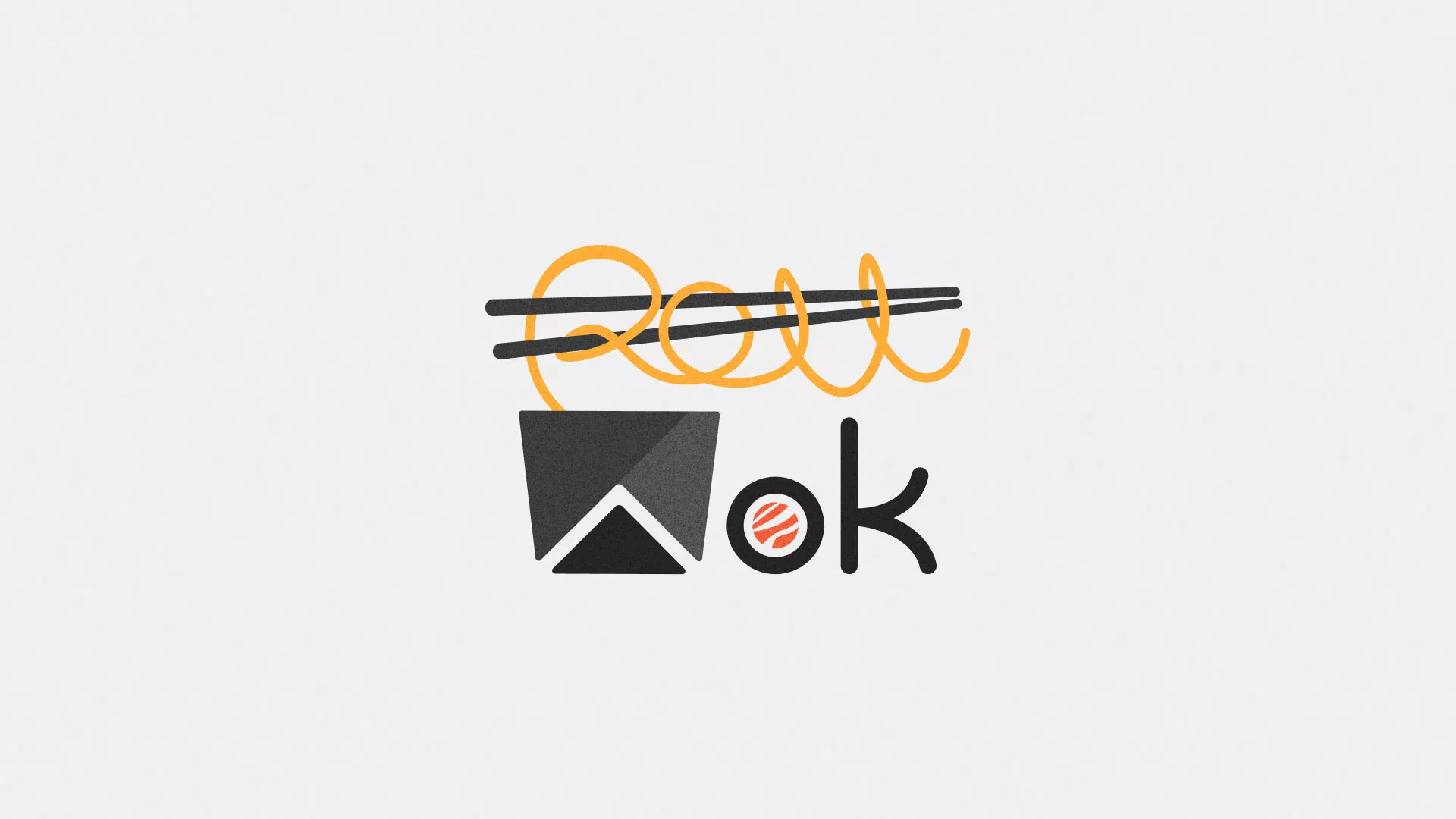 Разработка логотипа суши-бара «Roll Wok Club» в Бронницах
